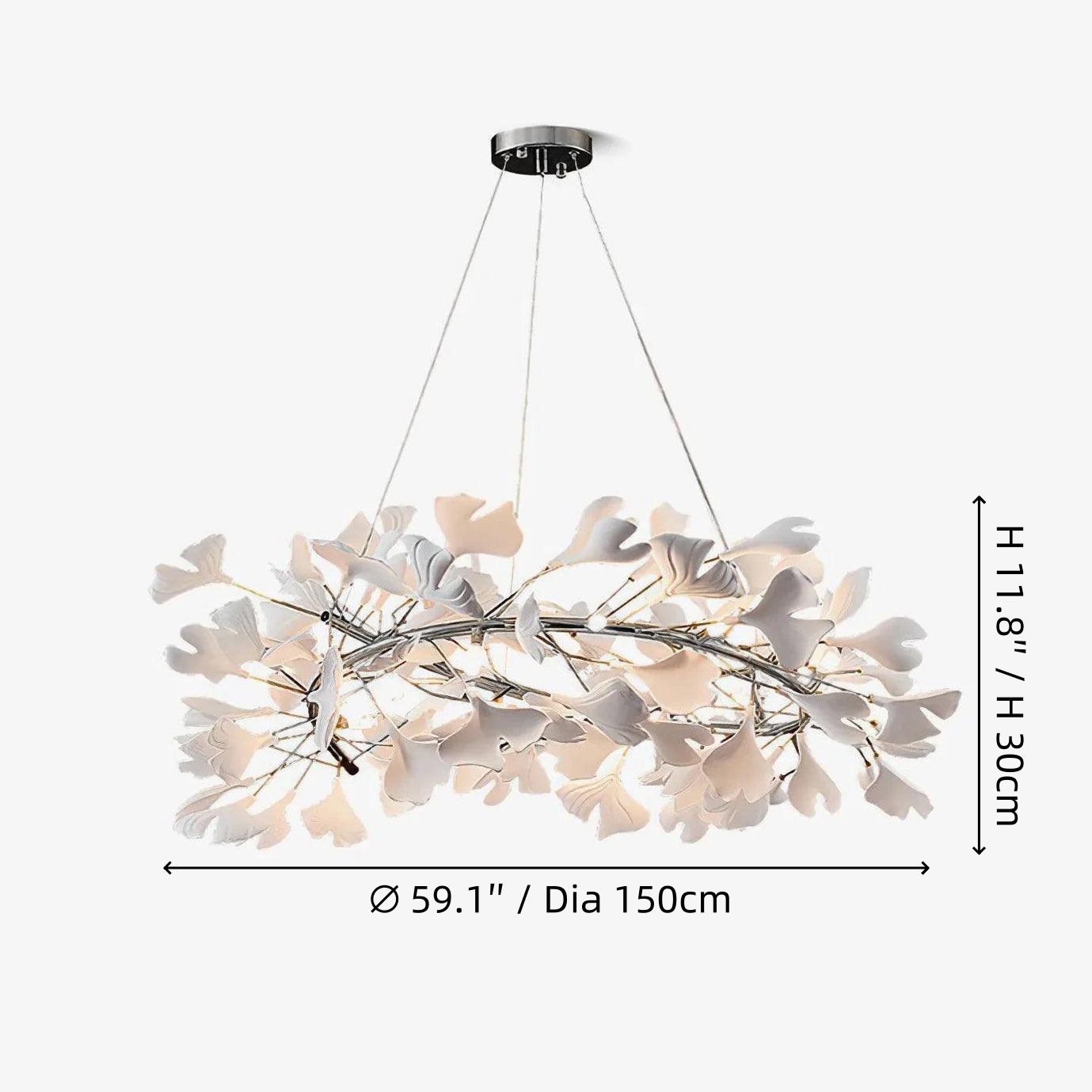 Gingko U Chandelier Dia 120cm size diagram