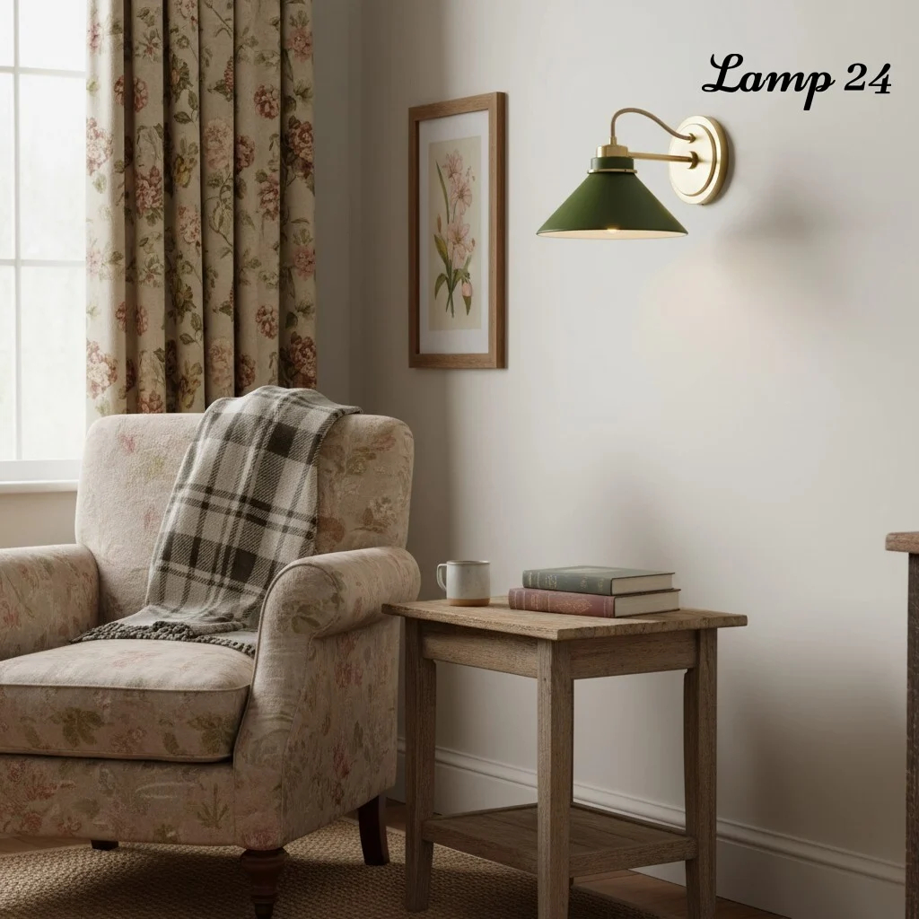 Aurenza wall sconce near a lounge chair