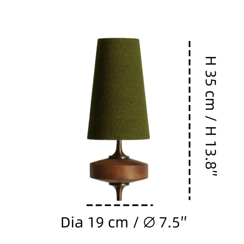 1 head wall light size diagram