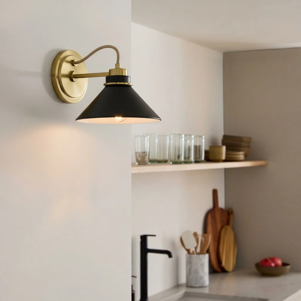 Aurenza wall sconce in a kitchen niche