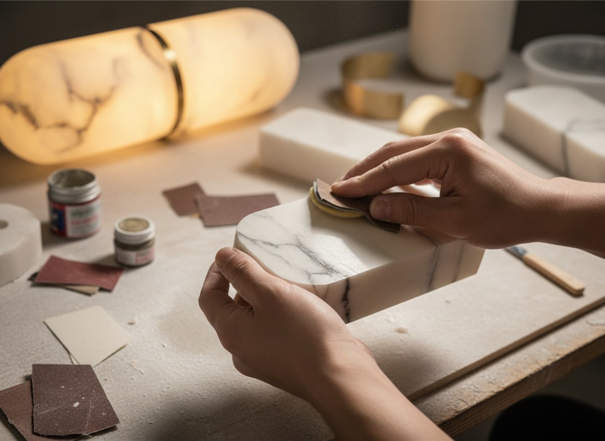 Design process for alabaster wall light