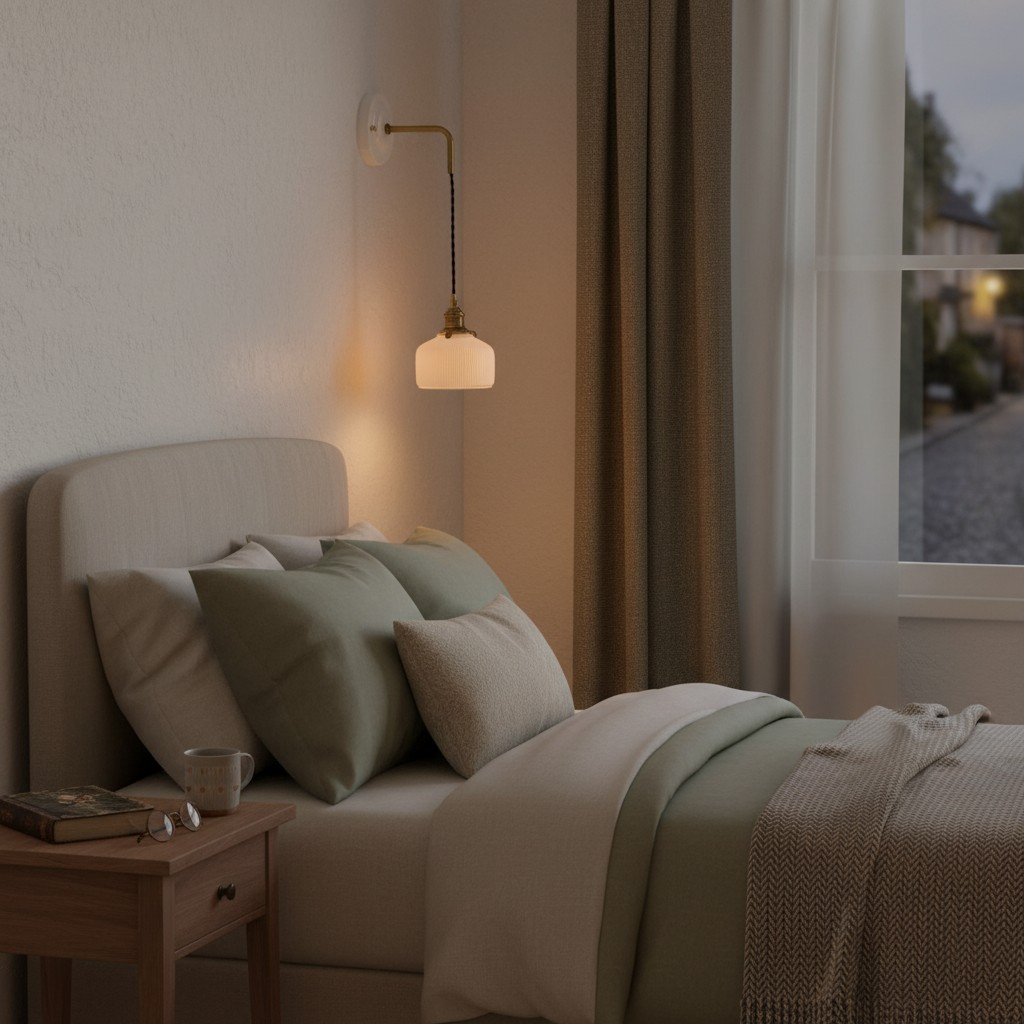 Wall lamp in a bedroom