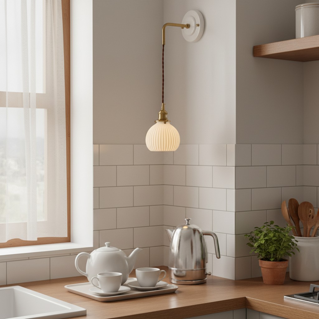 Wall lamp in a kitchen scene