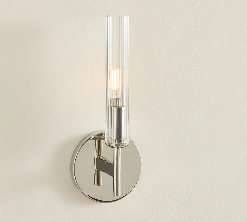 Chrome single tube wall light finish