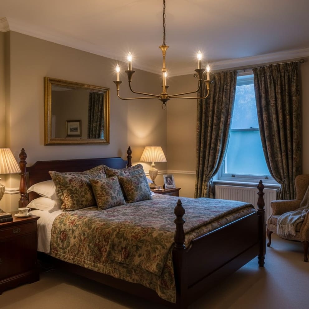 Elara chandelier in bedroom