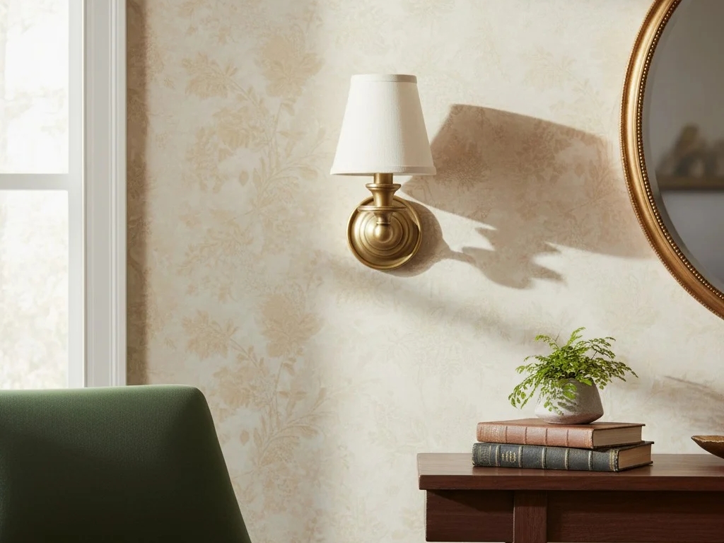 Kalvora wall sconce beside mirror