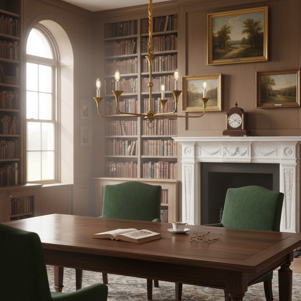 Elara chandelier in study