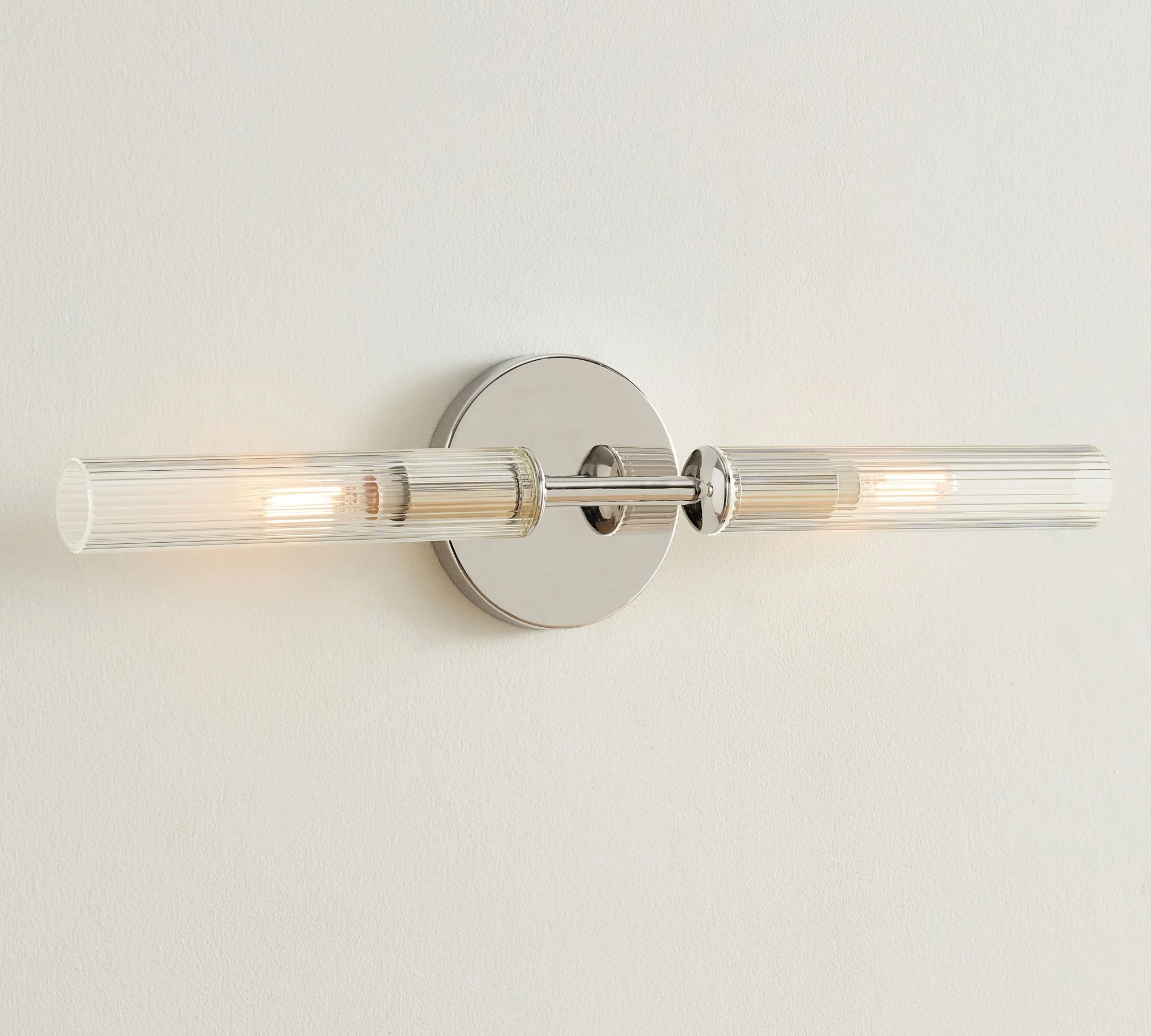 Chrome double tube wall light finish