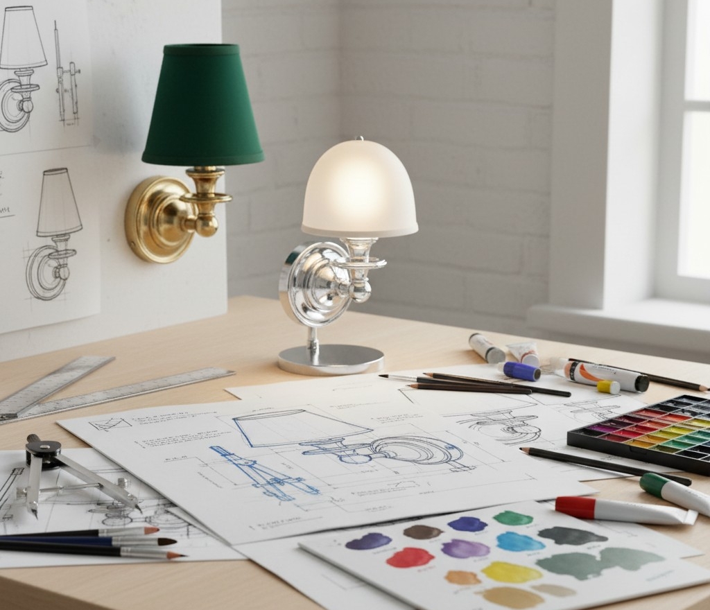 Kalvora design concept with lighting sketches