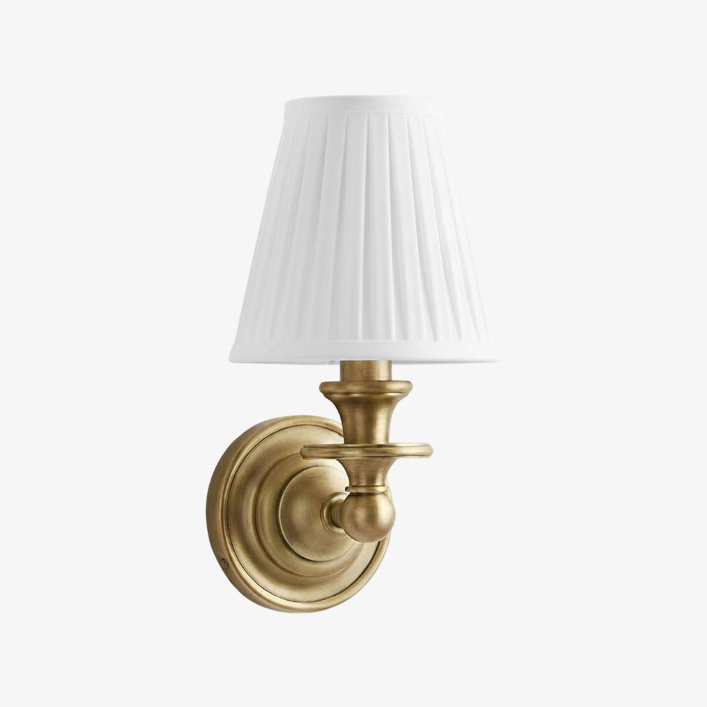 Pleated shade wall sconce option