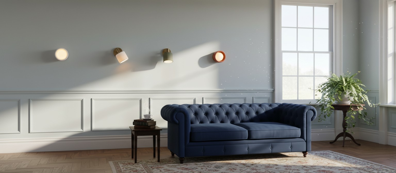 Cerova Porcelain Wall Light in an interior scene