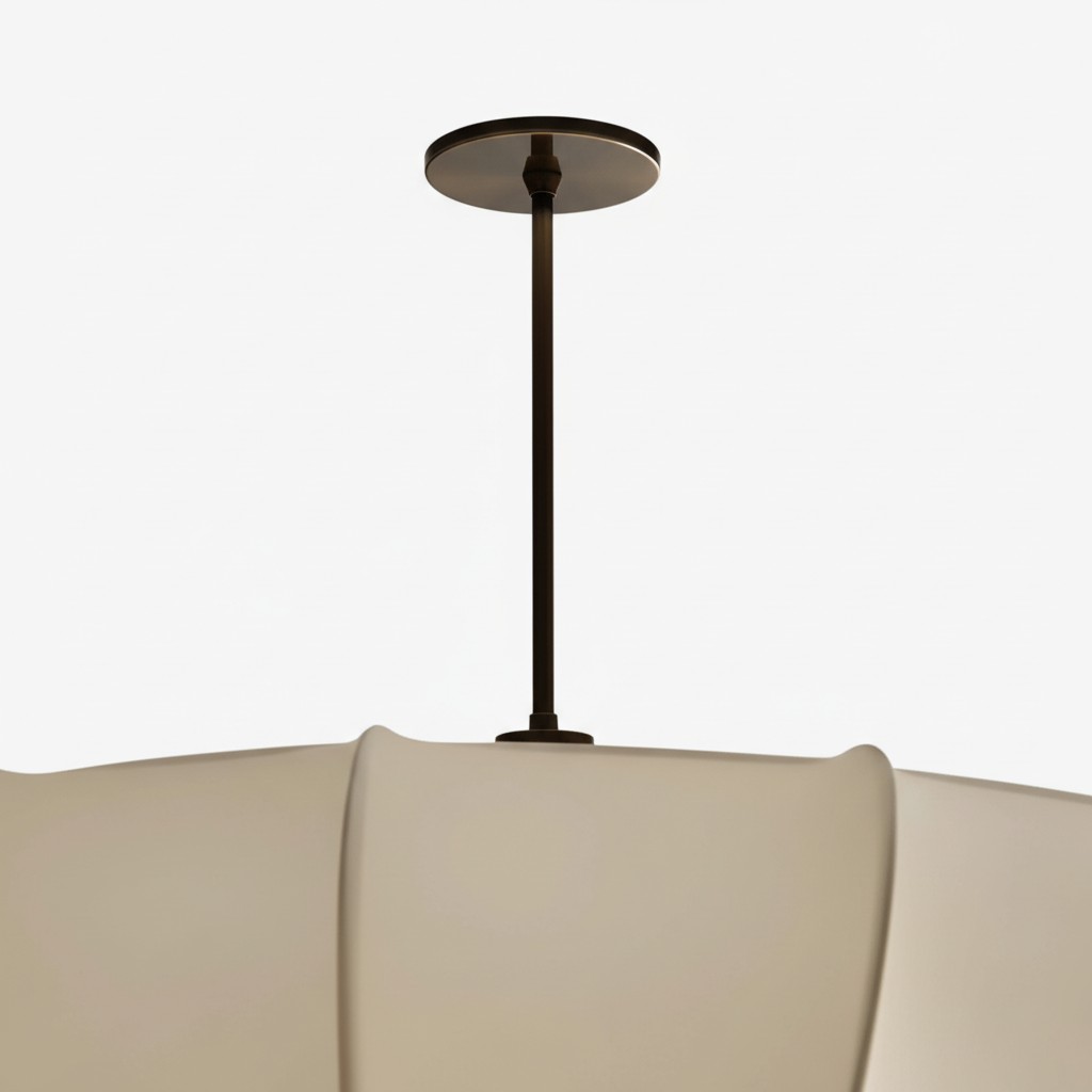 Chandelier suspension rod and canopy detail