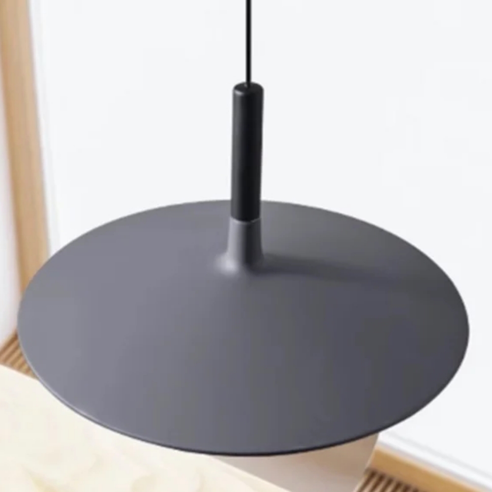 Grey Large Disc Industrial Pendant Light detail