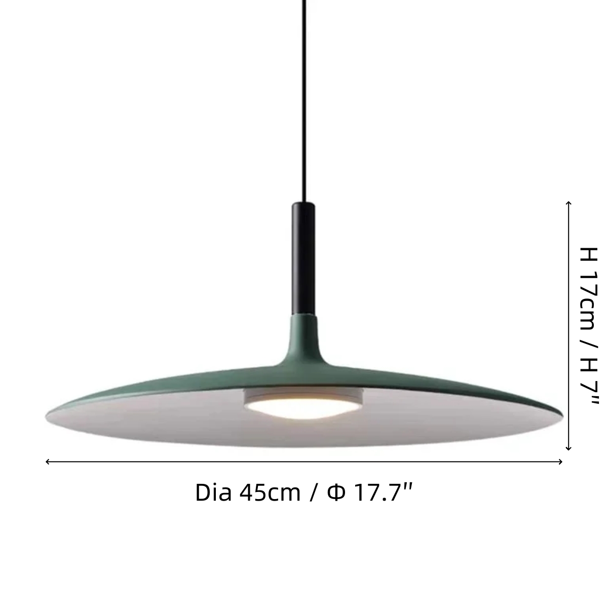 Dia 45cm x H 17cm / ∅ 17.7″ x H 7″ size diagram