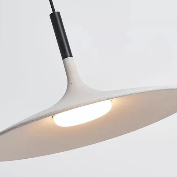 Close-up of the Large Disc Industrial Pendant Light shade and LED source