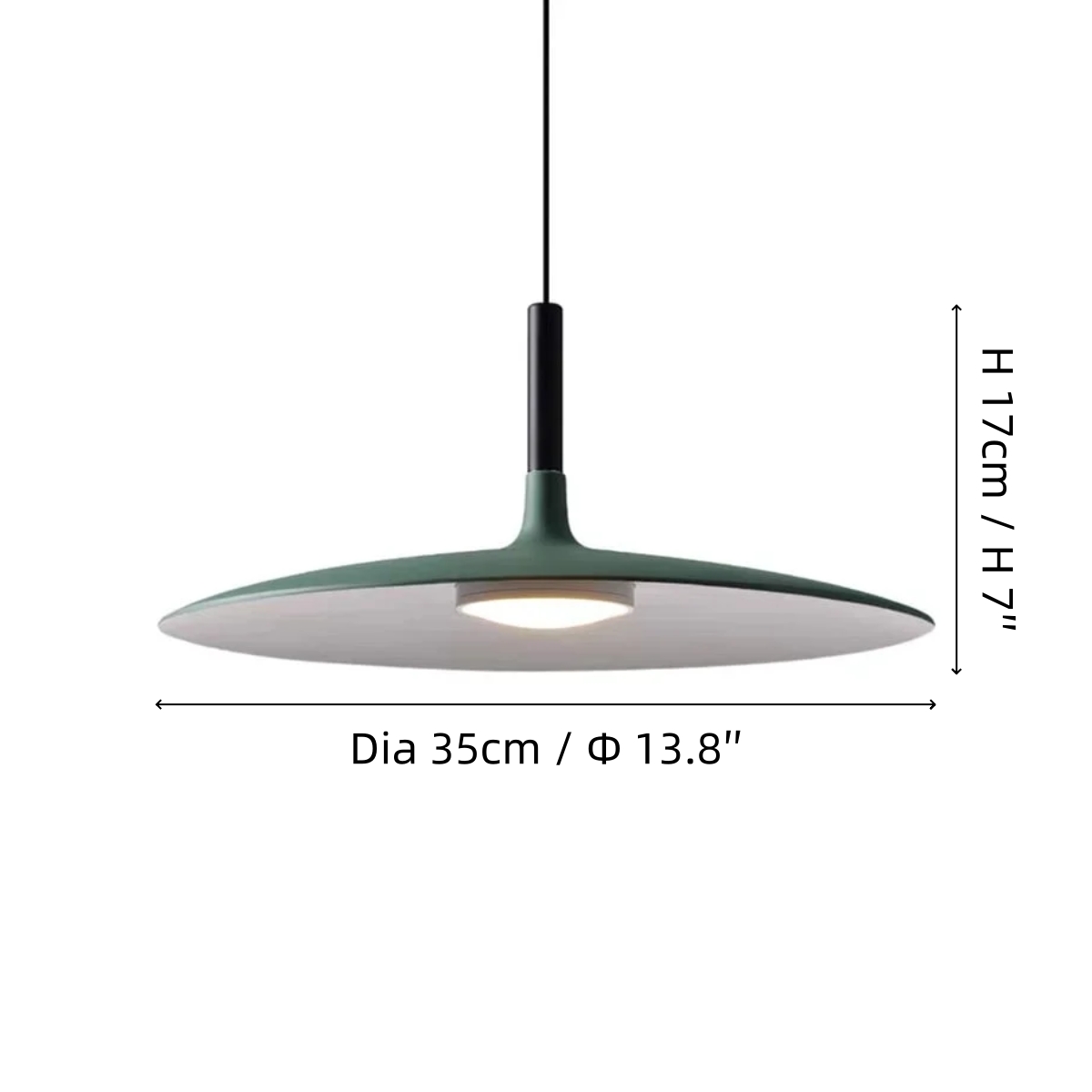 Dia 35cm x H 17cm / ∅ 13.8″ x H 7″ size diagram