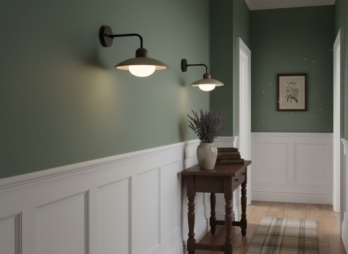 Travertine Wall Lamp in a hallway scene