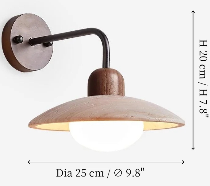 Travertine Wall Lamp size diagram