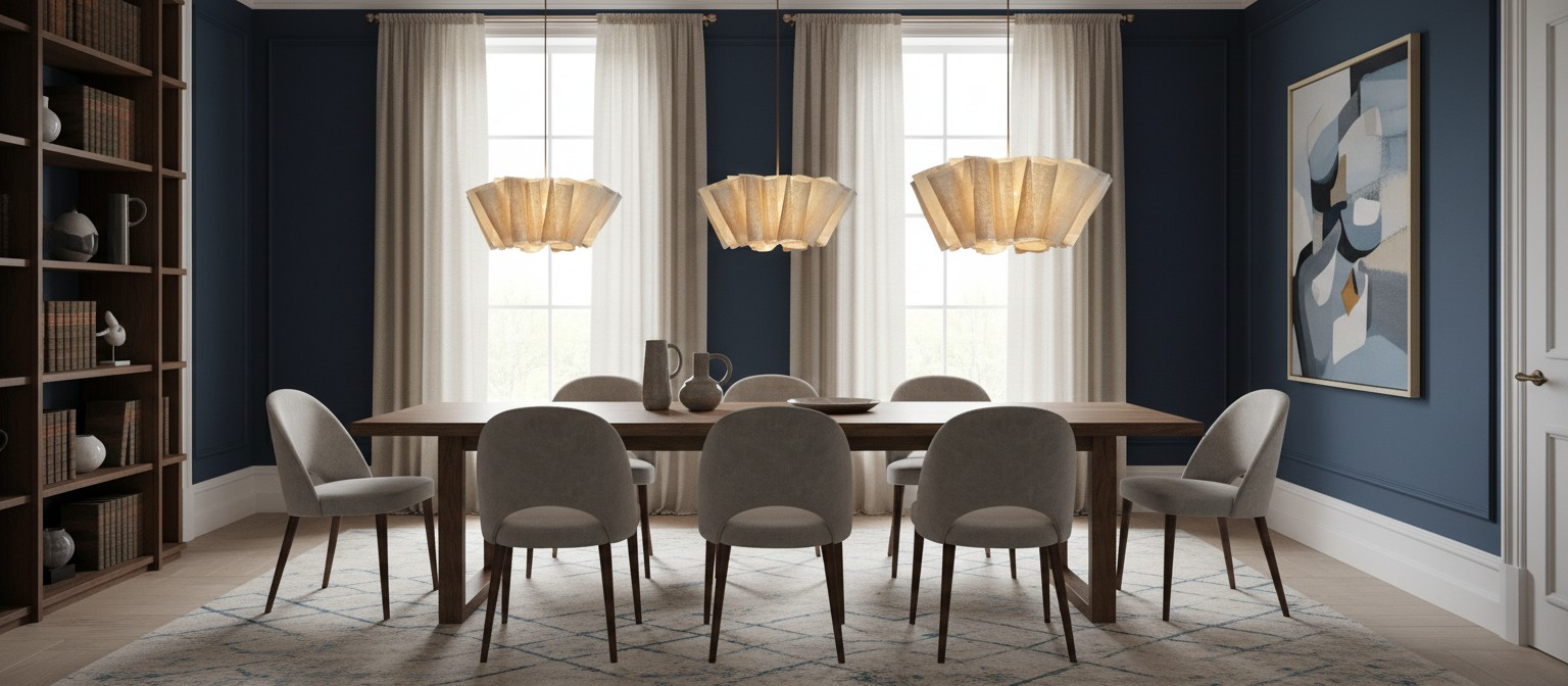 Nordic Pleated Linen Pendant Light