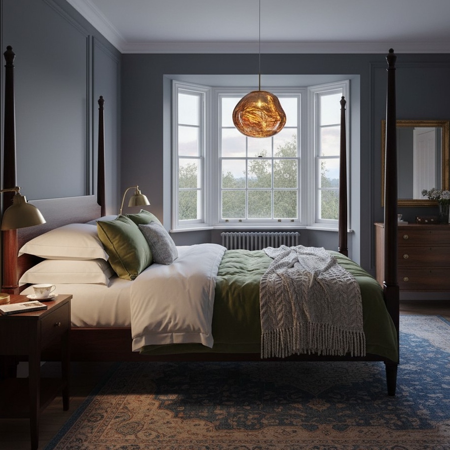 Melt pendant light in a bedroom