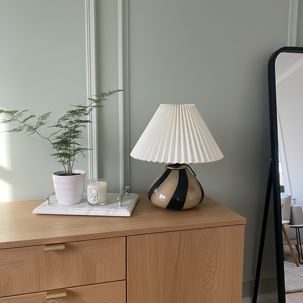 Customer photo of Undara table lamp on a wooden cabinet