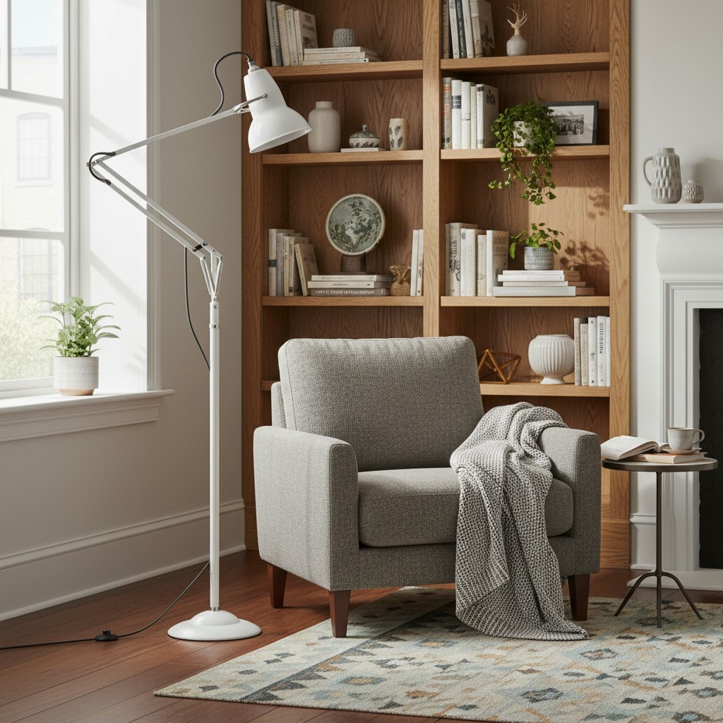 Floor lamp in study room