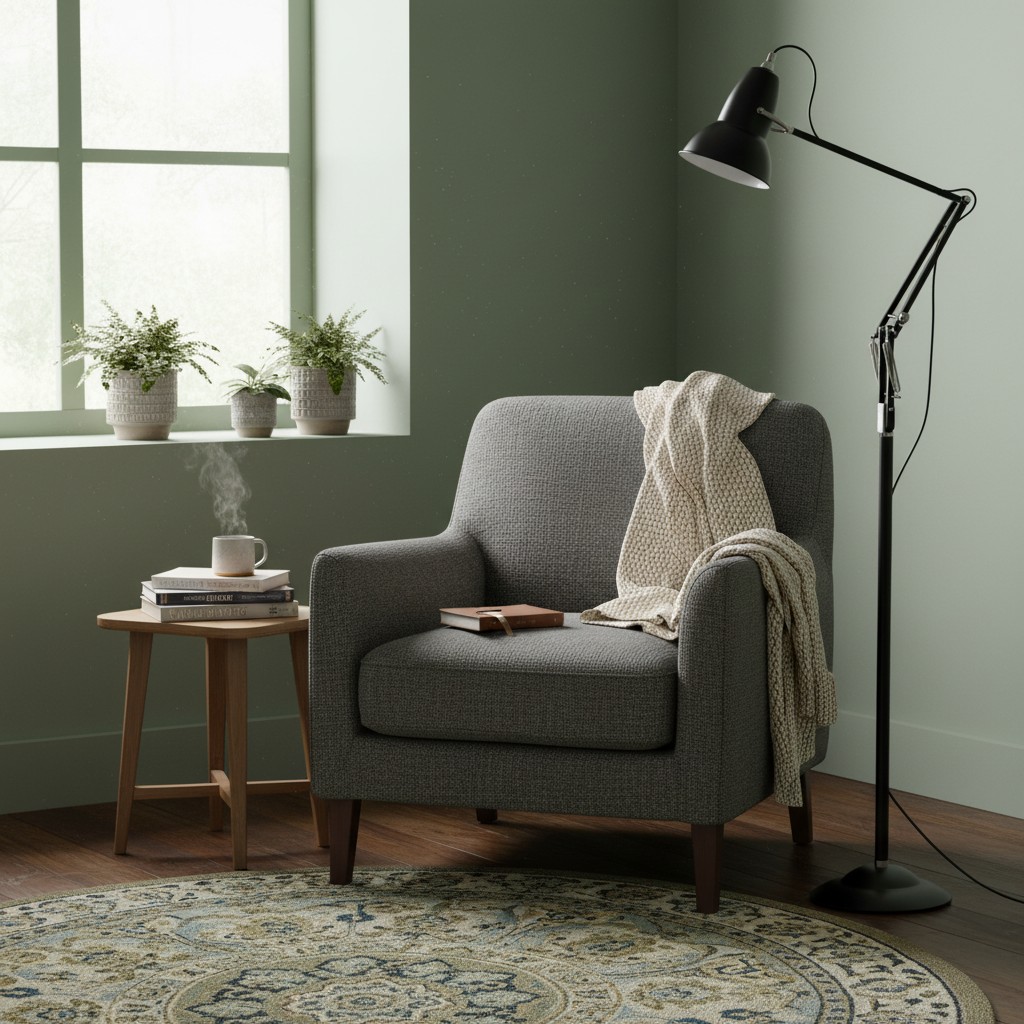 Floor lamp in living room scene