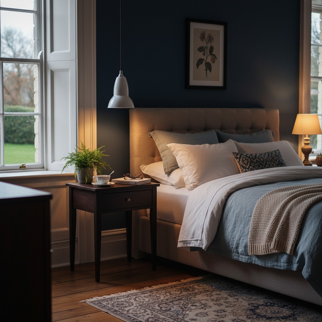 Pendant lamp in bedroom