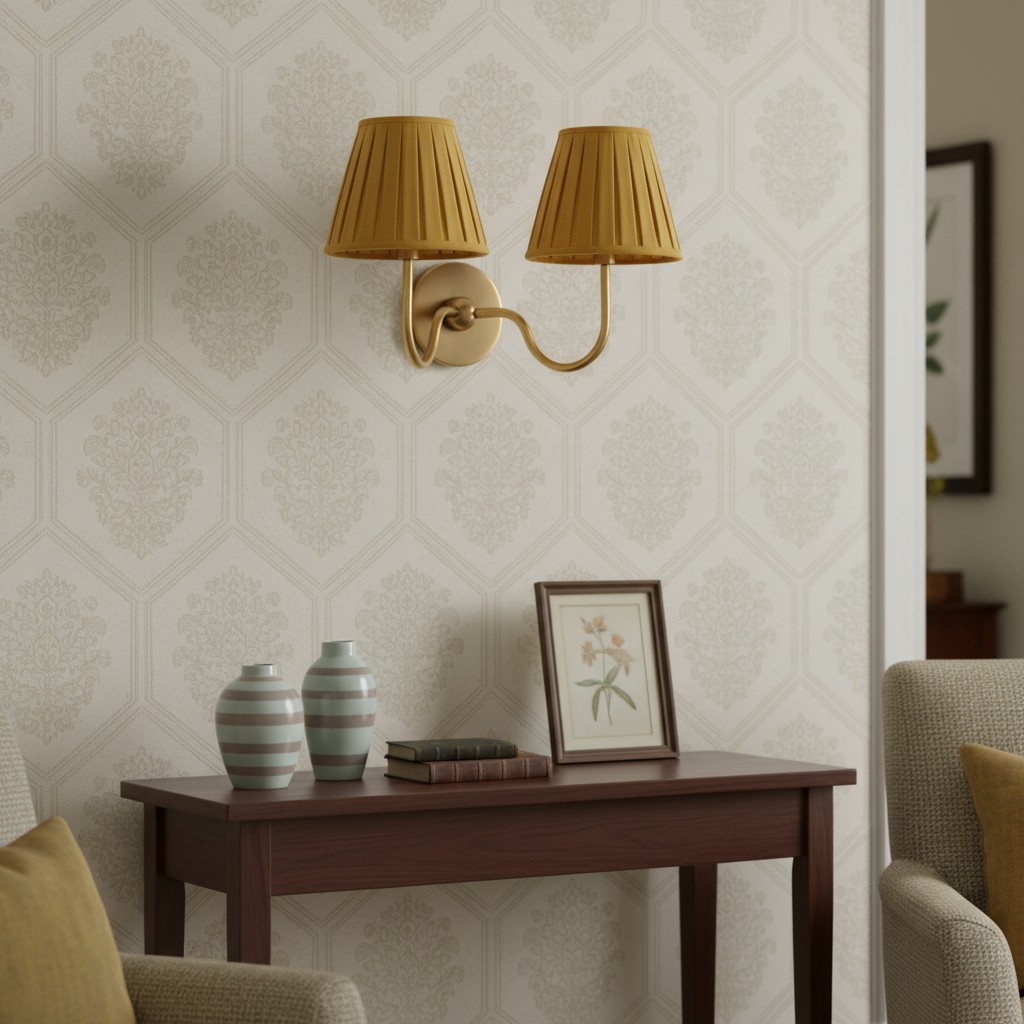 Individual mustard pleated shade scene