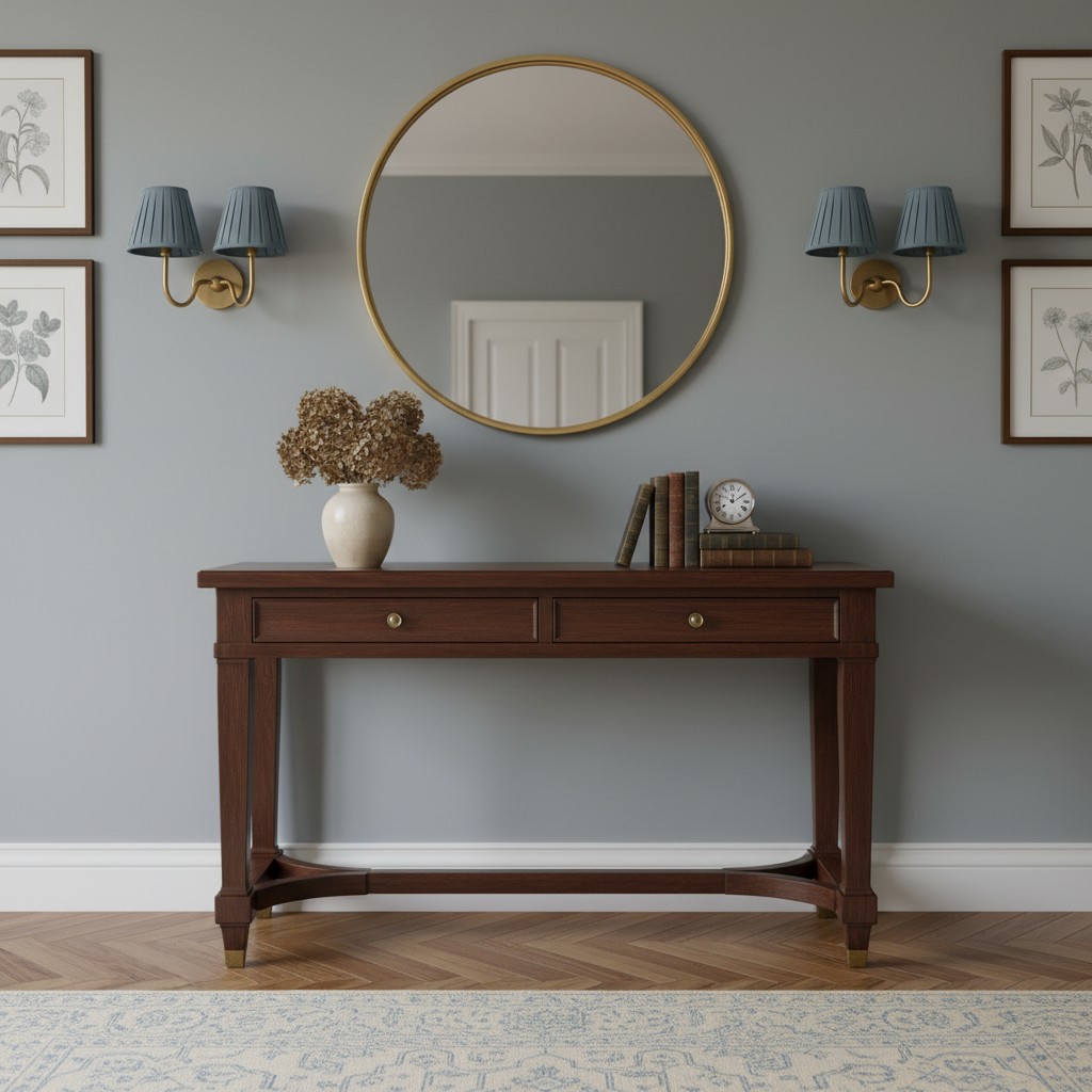 Set of 2 blue pleated shade scene