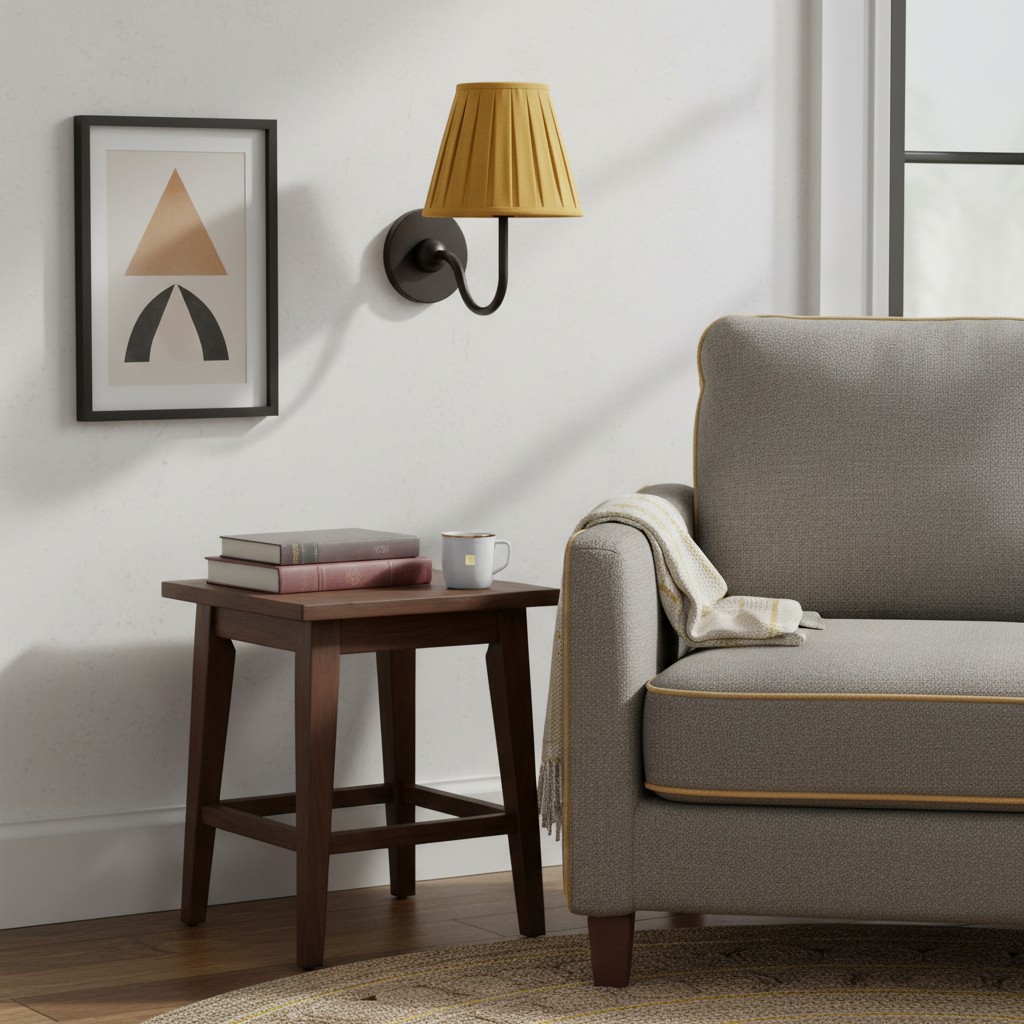 Individual yellow pleated shade scene