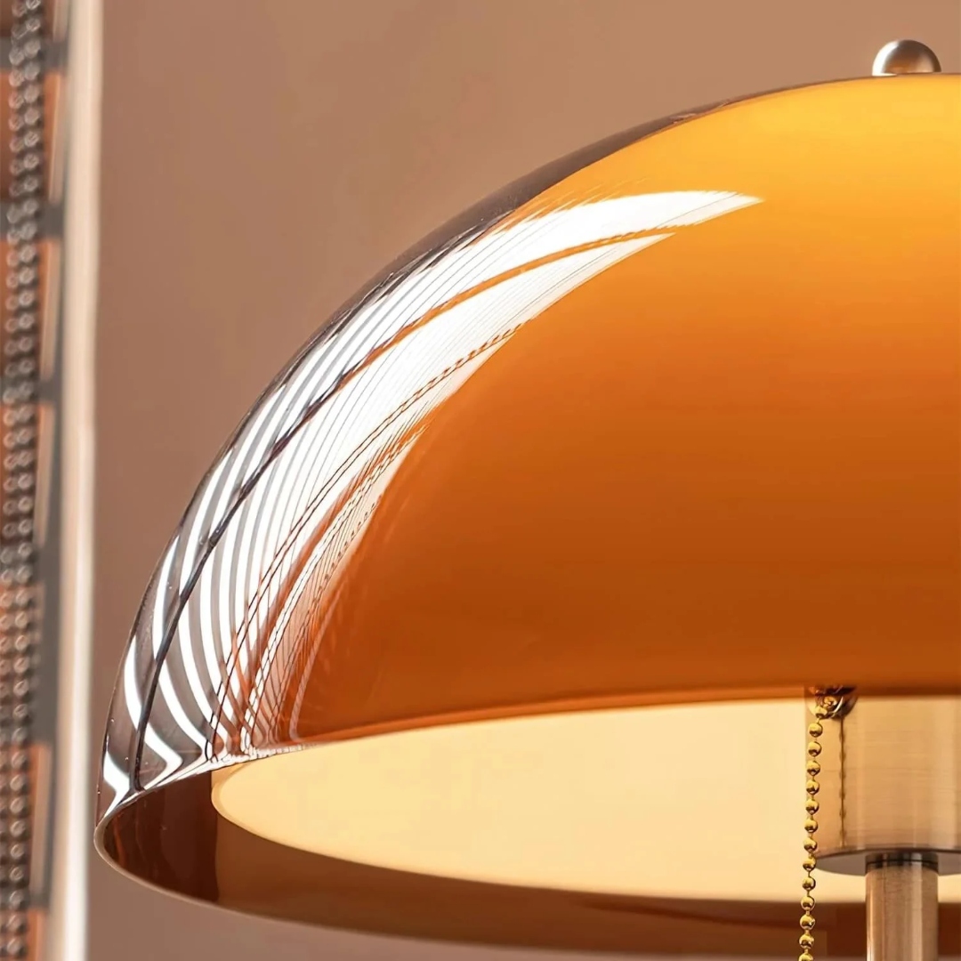 Lampada da terra Sunset dettaglio paralume ambra