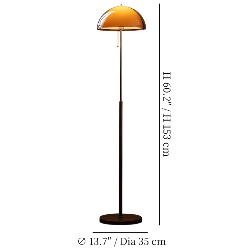 Lampada da terra Sunset stile A dimensioni