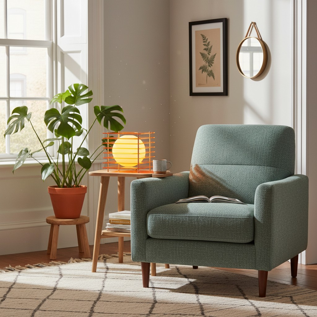 Sunset Moon Table Lamp in a lounge chair scene