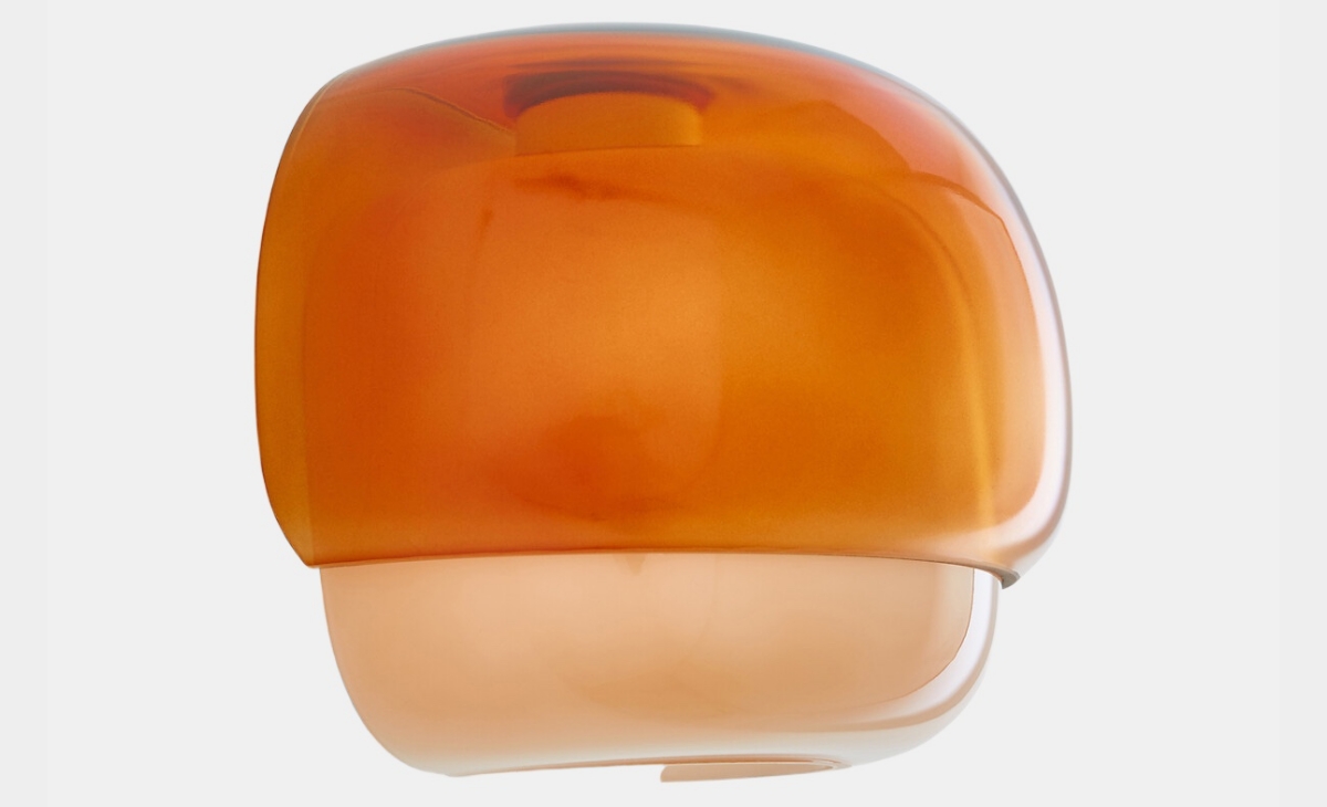 Dark orange colored glass shade