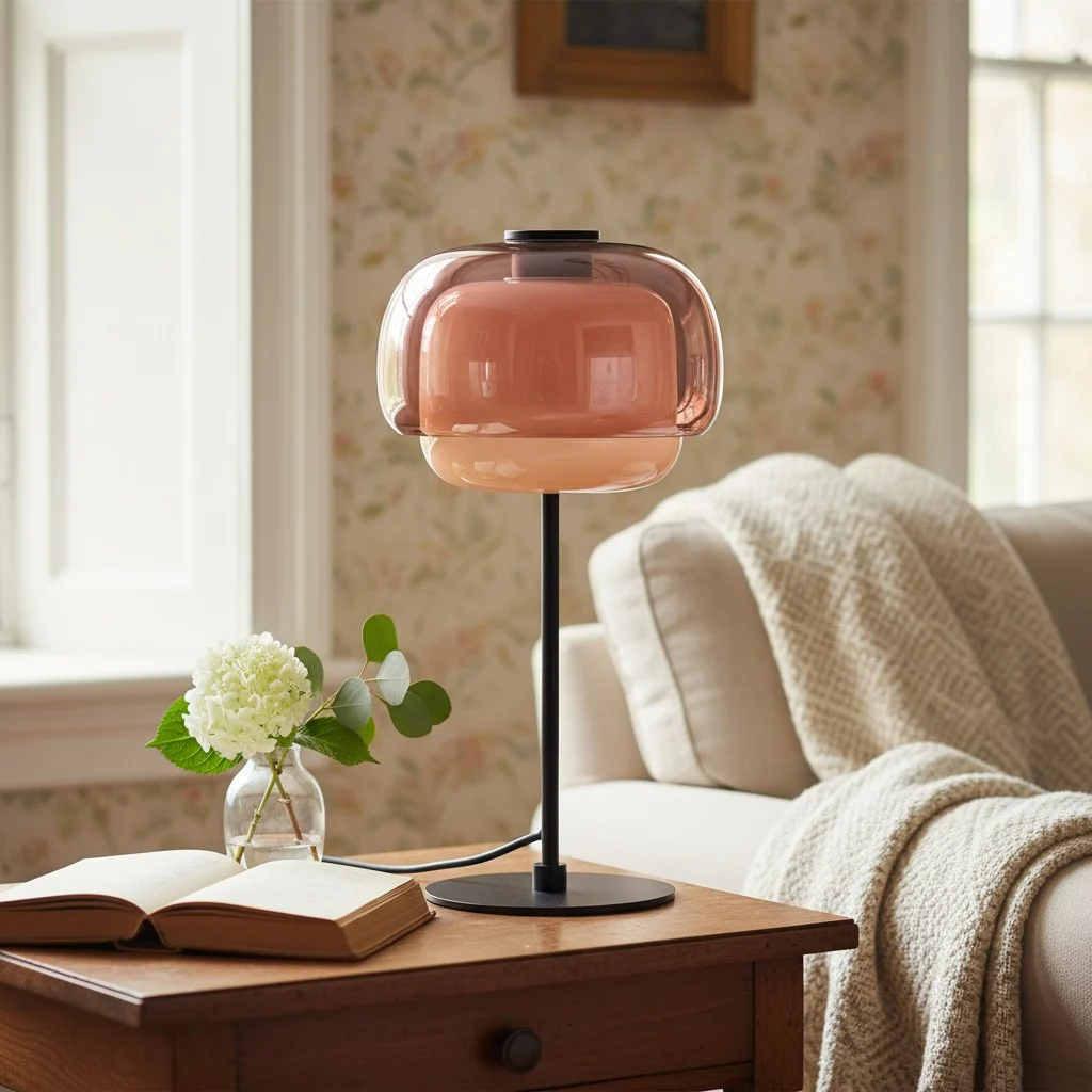 Clinco Mushroom Double Shade Glass Table Lamp
