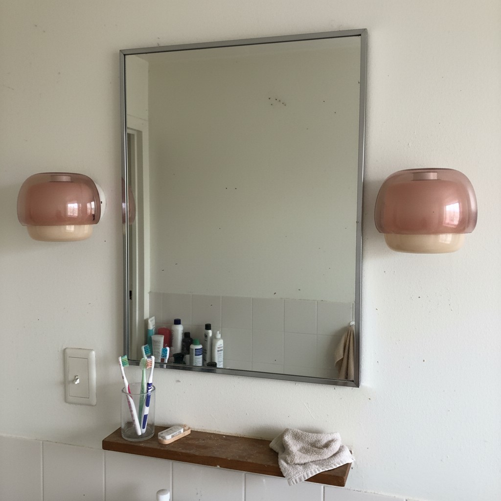 Customer photo of nude Clinco wall lamp near a mirror