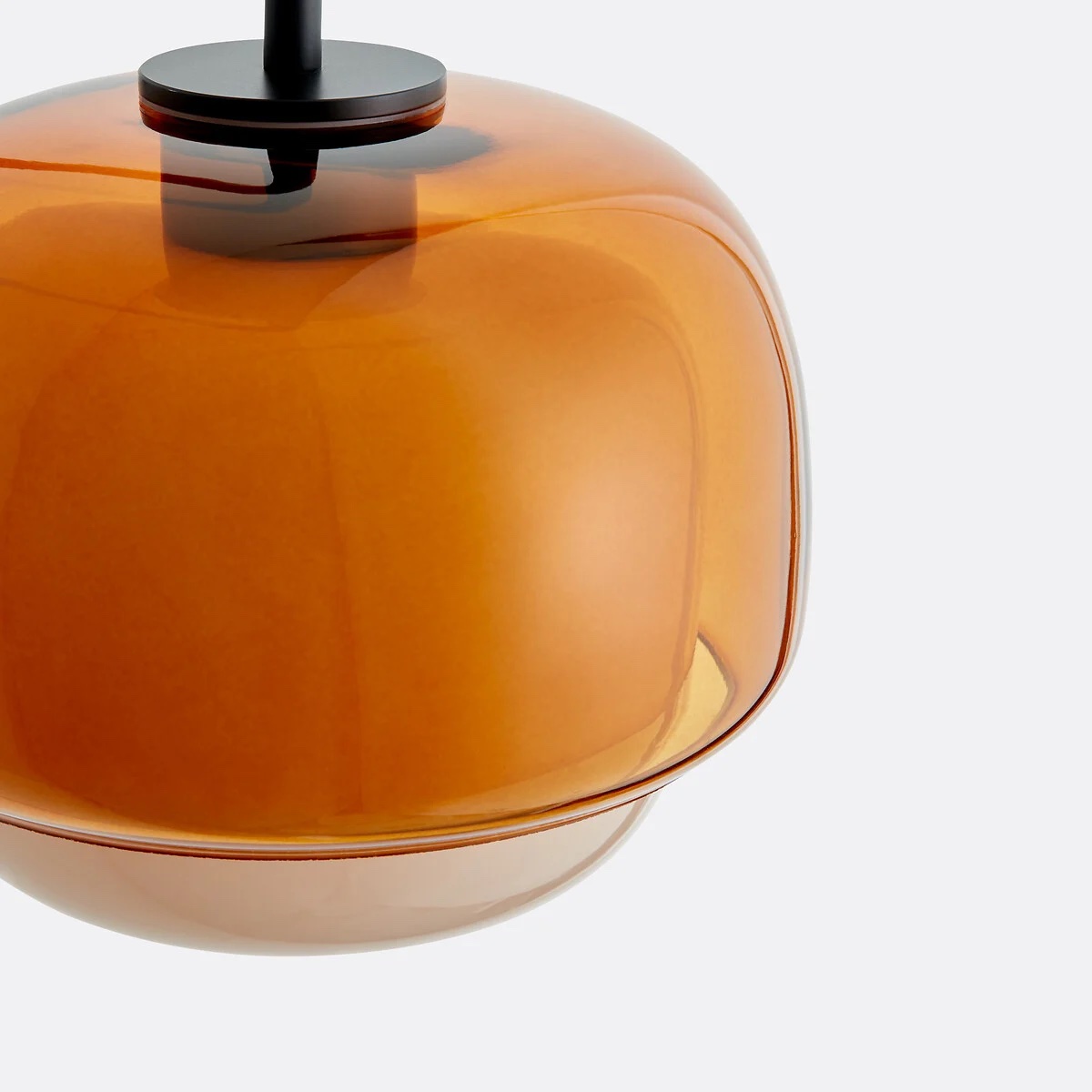 Amber layered glass shade detail