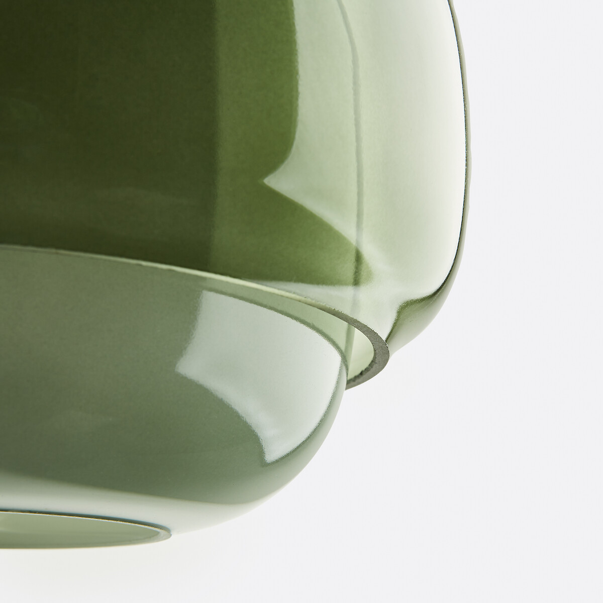 Green layered glass shade detail