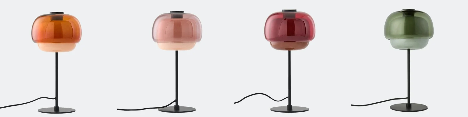 Clinco table lamp multiple glass color options