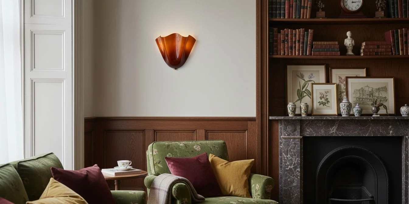 Bellina wall light in a styled living room
