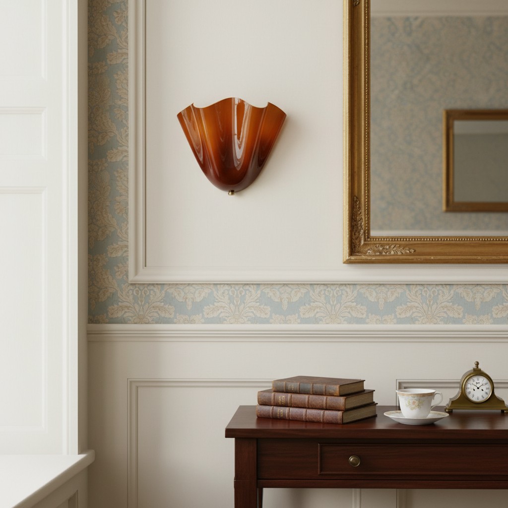 Bellina wall light displayed near a mirror and sideboard