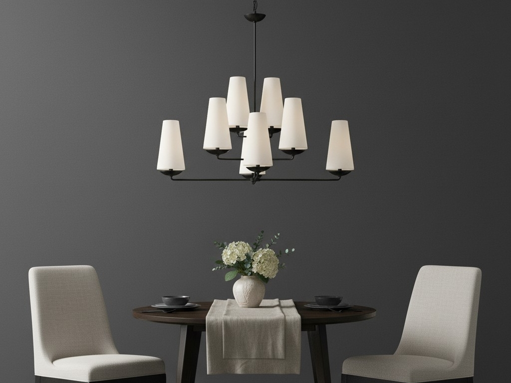 Fontaine Vertical Chandelier dining scene
