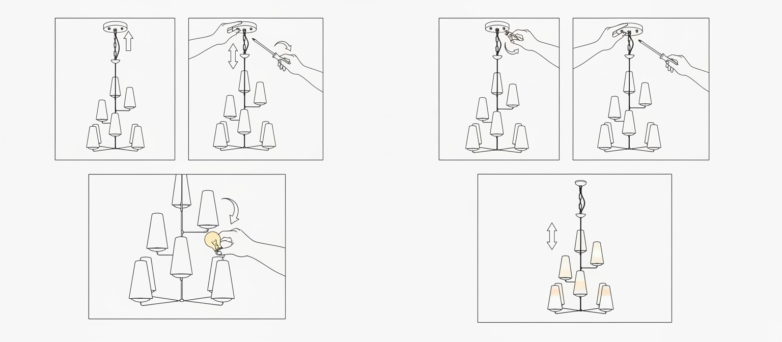 Fontaine Vertical Chandelier installation steps