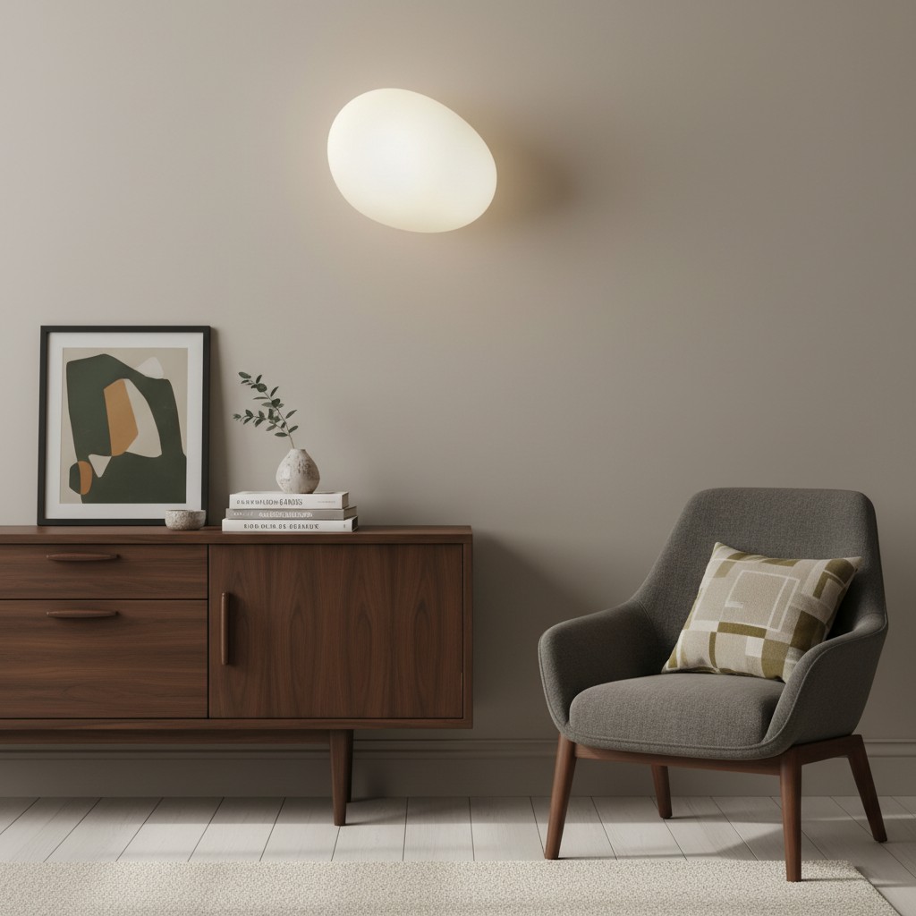 Wall light in living room, on