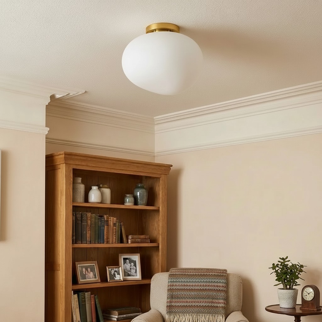 Ceiling light in room, off