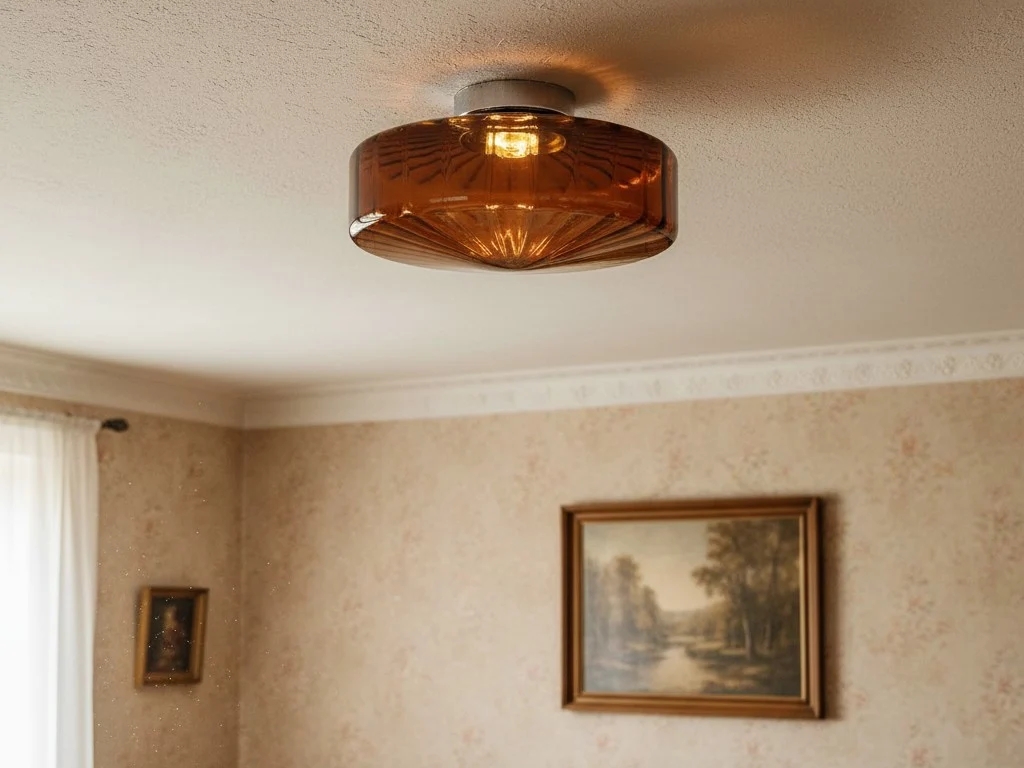 Ripplara brown ceiling light in a room