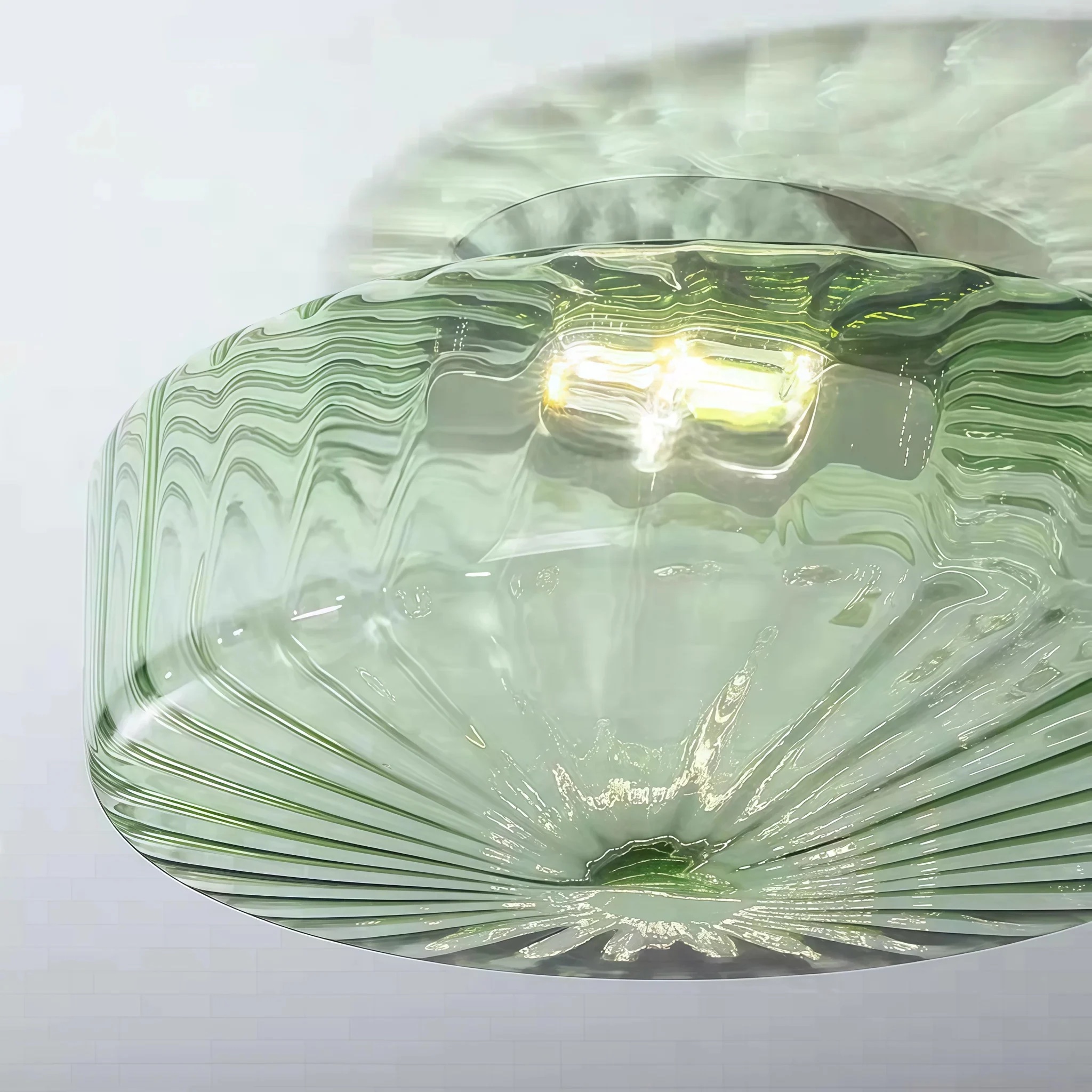 Ripplara green textured glass detail