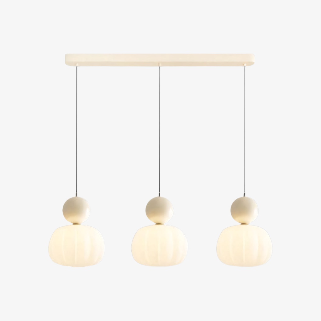 Beige three head Ornavigo pendant lamp