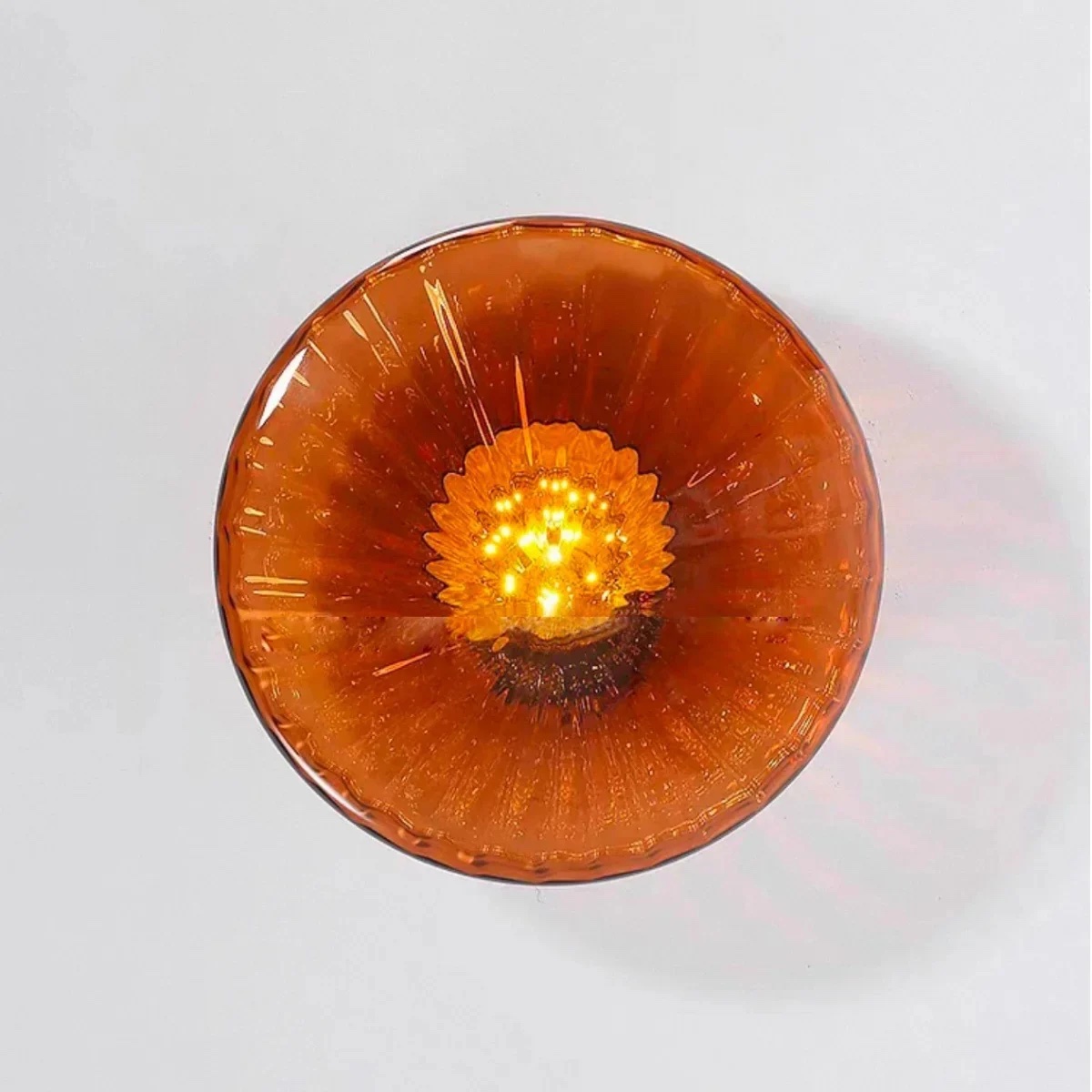 Ripplara brown glass shade top detail